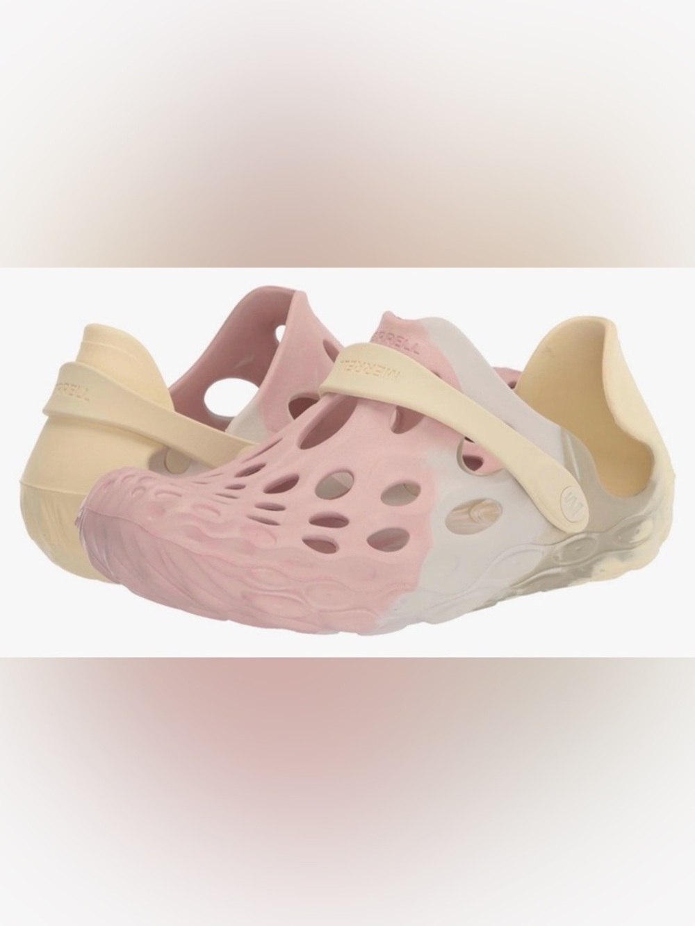 Merrell Hydro Moc Women’s Sz 10 Mens Sz 8.5, Birch Yellow Rose Colorway Crocs